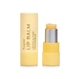 Huxter Lemon & Pink Grapefruit Lip Balm in a wind-up tube — natural vegan citrus lip care with essential oils, Vitamin E, jojoba and avocado oil.
