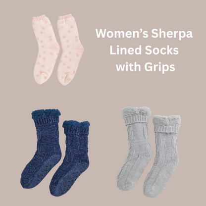 Sherpa Lined Socks with Grips