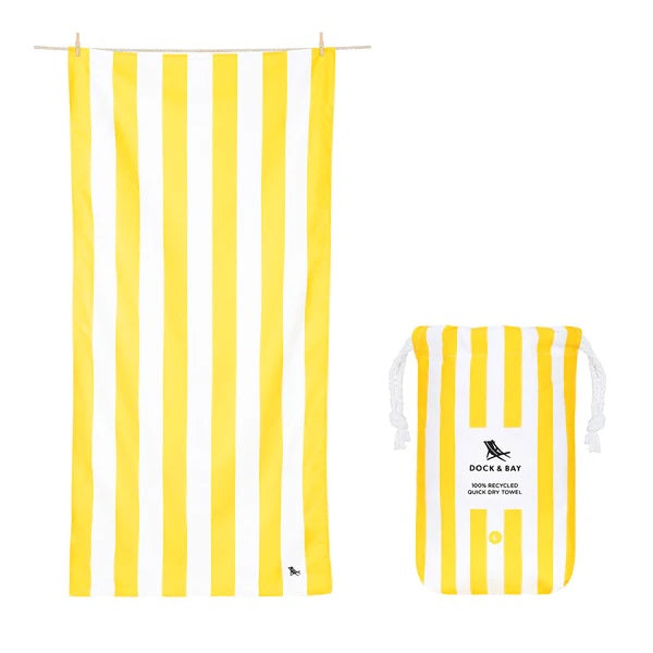 Dock and Bay quick dry towel | yellow white