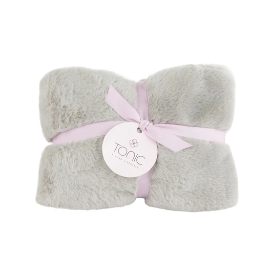 Luxe vegan fur heat pillow // Smokey grey