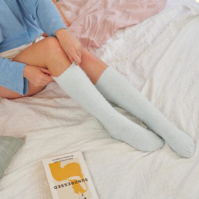 Blue Fluffy Long Socks | Virtual Hug | Wishing You Well Gifts