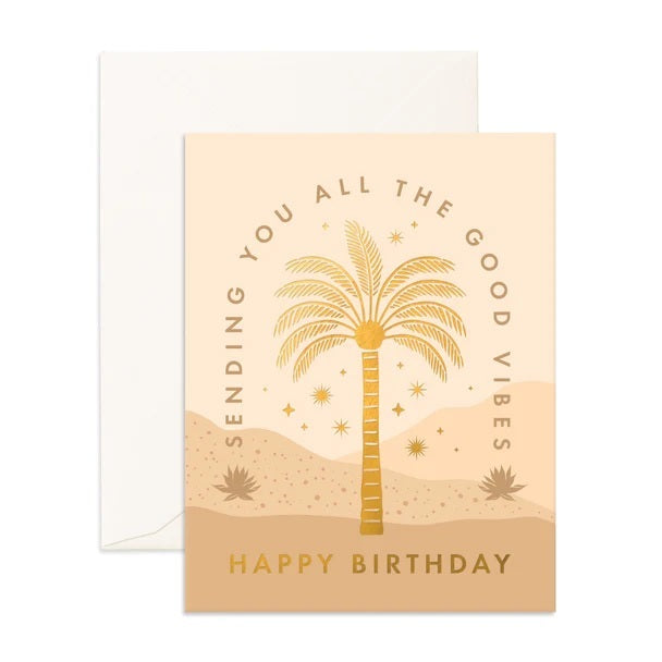Sending Good Vibes Happy Birthday Card | Fox & Fallow | Wishing You Well 