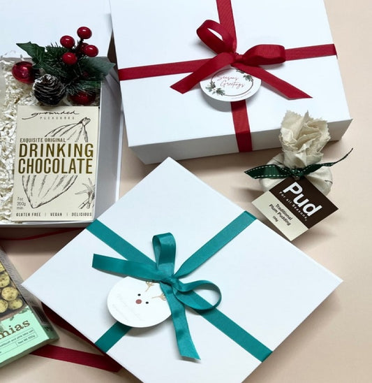 Christmas Gift Box with festive tag
